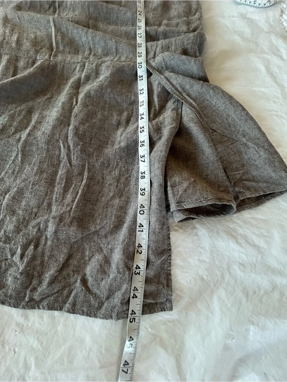 J. Jill Pure Jill Linen Blend Sleeveless A-Line Midi Dress M/L Taupe Gray